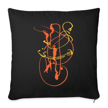 Abstract - Sofa pillowcase 17,3'' x 17,3'' (45 x 45 cm) - black - Front