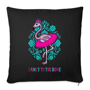 Fancy To The Bone 8e anniversaire Flamant rose - Housse de coussin décorative 45 x 45 cm - noir - Devant