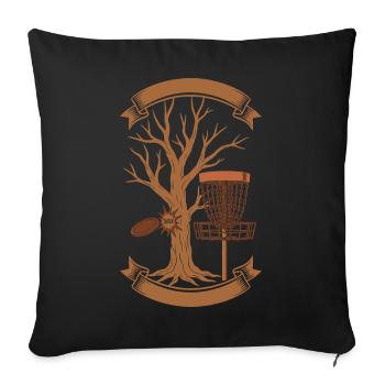 THACK Arbre Hit Disc Golf Panier Disque Volant - Housse de coussin décorative 45 x 45 cm - noir - Devant
