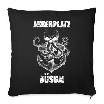 Vacances en mer du Nord ANKERPLATZ BÜSUM Fun - Housse de coussin décorative 45 x 45 cm - noir - Devant