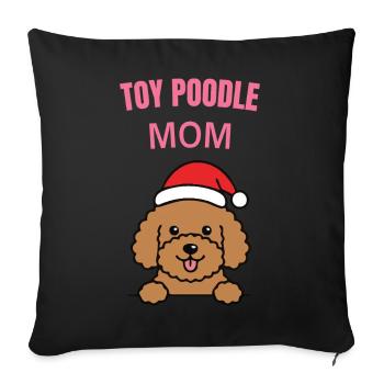 Toy Poodle Mom Christmas - Sofa pillowcase 17,3'' x 17,3'' (45 x 45 cm) - black - Front