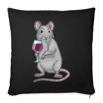 Mouse Red Wine - Sofa pillowcase 17,3'' x 17,3'' (45 x 45 cm) - black - Front