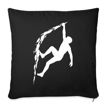 Klettern Silhouette Freiklettern Extrem Sport Berg - Sofakissenbezug 45 x 45 cm - Schwarz - Vorne