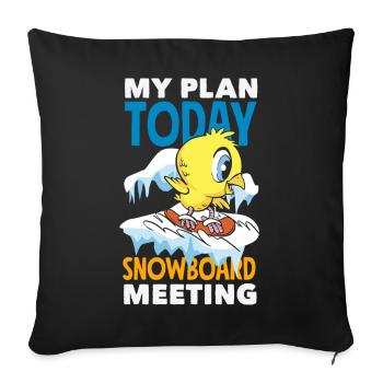 Snowboarding Snowboard Meeting Chairlift - Sofa pillowcase 17,3'' x 17,3'' (45 x 45 cm) - black - Front