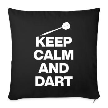 RESTEZ CALMES ET JOUEZ AUX FLÉCHETTES ! WEISS 180 DARTSPORT - Housse de coussin décorative 45 x 45 cm - noir - Devant