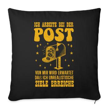 Facteur JE TRAVAILLE AU BUREAU DE POSTE DE ME WILL - Housse de coussin décorative 45 x 45 cm - noir - Devant