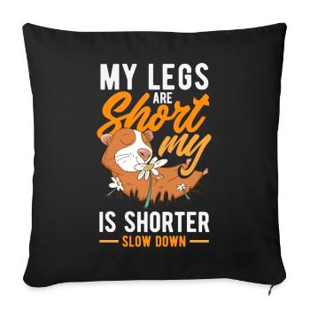 Attends-moi, j’ai de petites jambes - Housse de coussin décorative 45 x 45 cm - noir - Devant