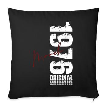 50th Birthday Gift Husband Wife March 1976 - Sofa pillowcase 17,3'' x 17,3'' (45 x 45 cm) - black - Front