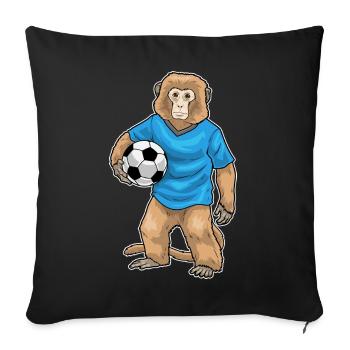 Gardien de but singe Sports de football - Housse de coussin décorative 45 x 45 cm - noir - Devant