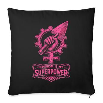 Feminism Feminist Feminist - Sofa pillowcase 17,3'' x 17,3'' (45 x 45 cm) - black - Front