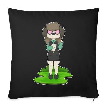 Bureau des lunettes du secrétaire pour chiens - Housse de coussin décorative 45 x 45 cm - noir - Devant