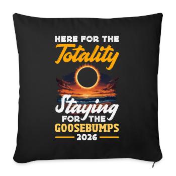 Solar eclipse 2026, August 12 - Sofa pillowcase 17,3'' x 17,3'' (45 x 45 cm) - black - Front