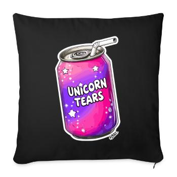 Unicorn Tears Soda Can - Sofa pillowcase 17,3'' x 17,3'' (45 x 45 cm) - black - Front