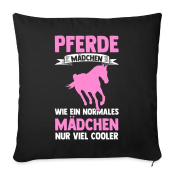 Reiten Pferdeliebhaber Reiterhof Pferde - Sofakissenbezug 45 x 45 cm - Schwarz - Vorne