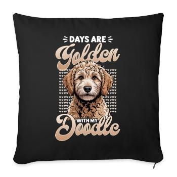 Goldendoodle Dog Breed - Sofa pillowcase 17,3'' x 17,3'' (45 x 45 cm) - black - Front