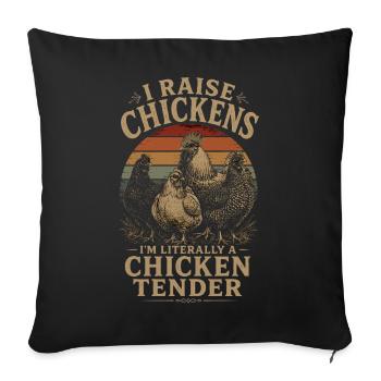 Humor Poules – Ich bin buchstäblich eine Chicken Tender Vin - Sofakissenbezug 45 x 45 cm - Schwarz - Vorne