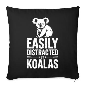 Dictons du koala Koalas Cadeau drôle de koala - Housse de coussin décorative 45 x 45 cm - noir - Devant