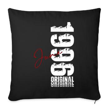 Cadeau du 30e anniversaire Millésime Juin Millésime 1996 - Housse de coussin décorative 45 x 45 cm - noir - Devant