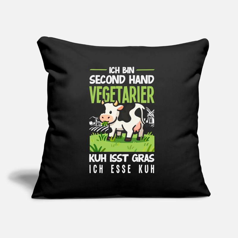 Second Hand Vegetarier Kuh Isst Gras Fleisch Sofakissenbezug 45 x 45 cm