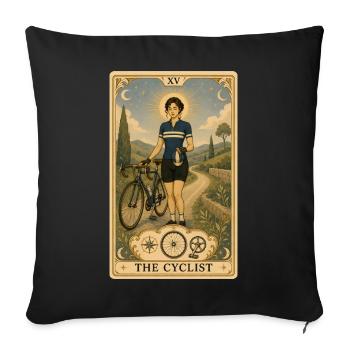 Cyclist | Road Bike & Tour Tarot - Sofa pillowcase 17,3'' x 17,3'' (45 x 45 cm) - black - Front