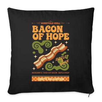 Breakfast Bacon Of Hope Brunch Coffee Maple Syrup - Sofa pillowcase 17,3'' x 17,3'' (45 x 45 cm) - black - Front