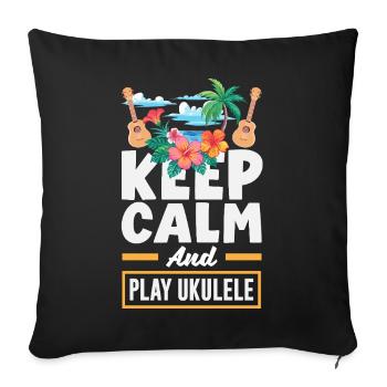 Funny Ukulele Designs and Sayings - Sofa pillowcase 17,3'' x 17,3'' (45 x 45 cm) - black - Front