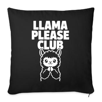 Llama Please Club – Cute Llama - Sofa pillowcase 17,3'' x 17,3'' (45 x 45 cm) - black - Front