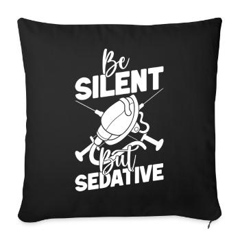 Anesthésiste Be Silent Specialist - Housse de coussin décorative 45 x 45 cm - noir - Devant