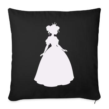 Prinzessin Silhouette im Ballkleid - Sofakissenbezug 45 x 45 cm - Schwarz - Vorne