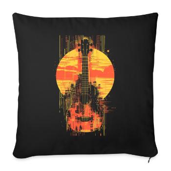 Ukulele Illustration - Sofakissenbezug 45 x 45 cm - Schwarz - Vorne