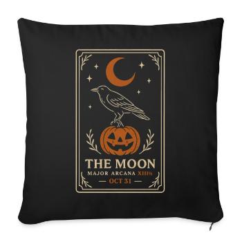 Corbeau Halloween Effrayant - Housse de coussin décorative 45 x 45 cm - noir - Devant