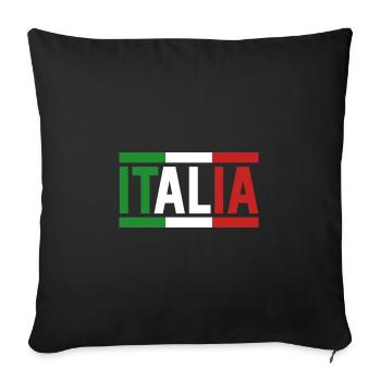 Italie Italien Italien Italie - Housse de coussin décorative 45 x 45 cm - noir - Devant