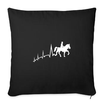 Monter à cheval Heartbeat - Housse de coussin décorative 45 x 45 cm - noir - Devant