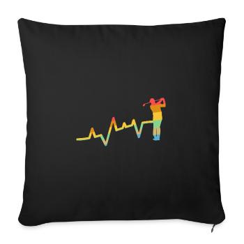 Golfspieler Herzschlag Golf - Sofakissenbezug 45 x 45 cm - Schwarz - Vorne