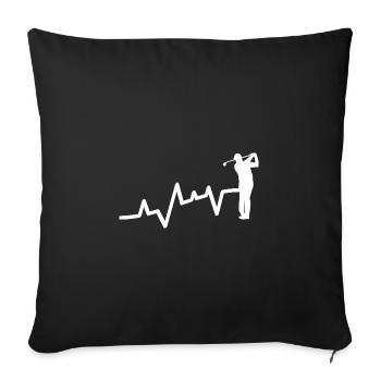 Golfspieler Herzschlag Golf - Sofakissenbezug 45 x 45 cm - Schwarz - Vorne
