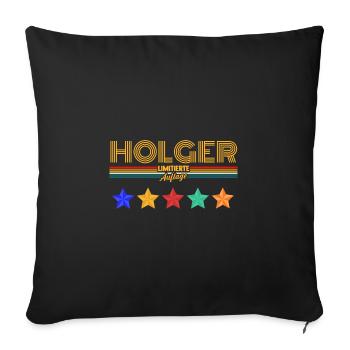 Holger - Housse de coussin décorative 45 x 45 cm - noir - Devant