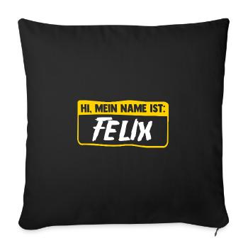 Felix - Sofa pillowcase 17,3'' x 17,3'' (45 x 45 cm) - black - Front