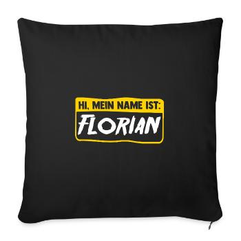 Florian - Sofakissenbezug 45 x 45 cm - Schwarz - Vorne