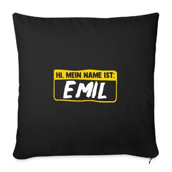 Emil - Sofakissenbezug 45 x 45 cm - Schwarz - Vorne