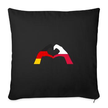 Pole Germany Poland - Sofa pillowcase 17,3'' x 17,3'' (45 x 45 cm) - black - Front