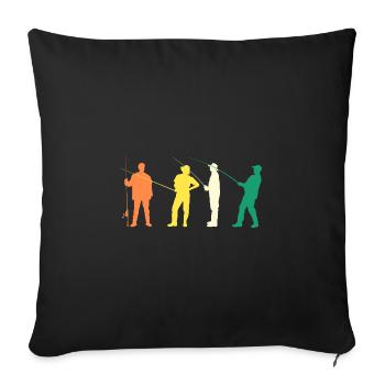 Angler Evolution Fishing - Sofa pillowcase 17,3'' x 17,3'' (45 x 45 cm) - black - Front