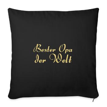 Bester Opa der Welt - Sofakissenbezug 45 x 45 cm - Schwarz - Vorne
