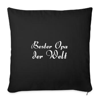 Bester Opa der Welt - Sofakissenbezug 45 x 45 cm - Schwarz - Vorne