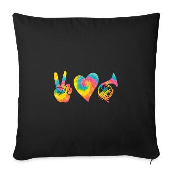Horn player French horn - Sofa pillowcase 17,3'' x 17,3'' (45 x 45 cm) - black - Front