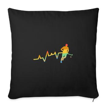 Joueurs de hockey sur gazon Heartbeat Hockey sur gazon - Housse de coussin décorative 45 x 45 cm - noir - Devant