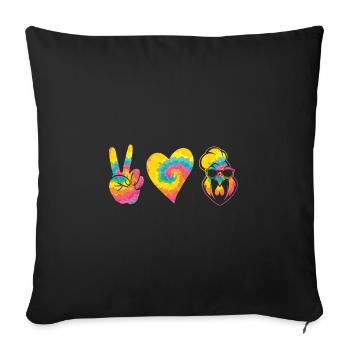Poulet Coq - Housse de coussin décorative 45 x 45 cm - noir - Devant