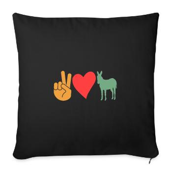 Âne - Housse de coussin décorative 45 x 45 cm - noir - Devant