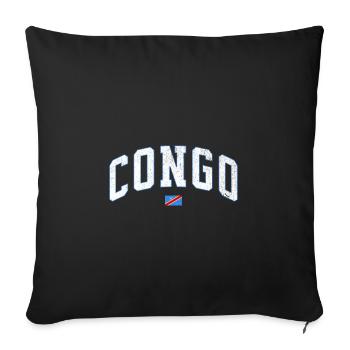 RD Congo Design: Lebendiger kongolesischer Stil - Sofakissenbezug 45 x 45 cm - Schwarz - Vorne