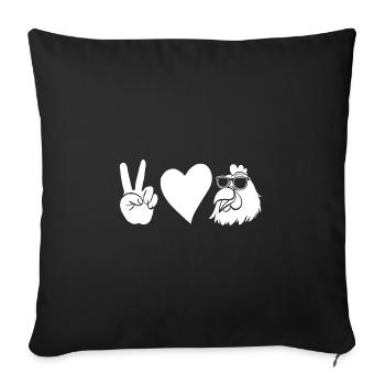 Poules Poule - Housse de coussin décorative 45 x 45 cm - noir - Devant