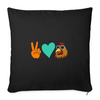 Poules Poule - Housse de coussin décorative 45 x 45 cm - noir - Devant